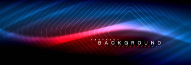 Neon parlayan sıvı dalga çizgileri, sihirli enerji uzay ışığı konsepti, soyut arka plan duvar kağıdı tasarımı