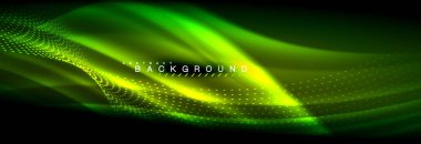 Sıvı neon akan dalgaları, ışık parlayan arka plan hatları