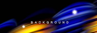 Karıştırma sıvı renk dalgalar siyah akan arka plan soyut tasarım