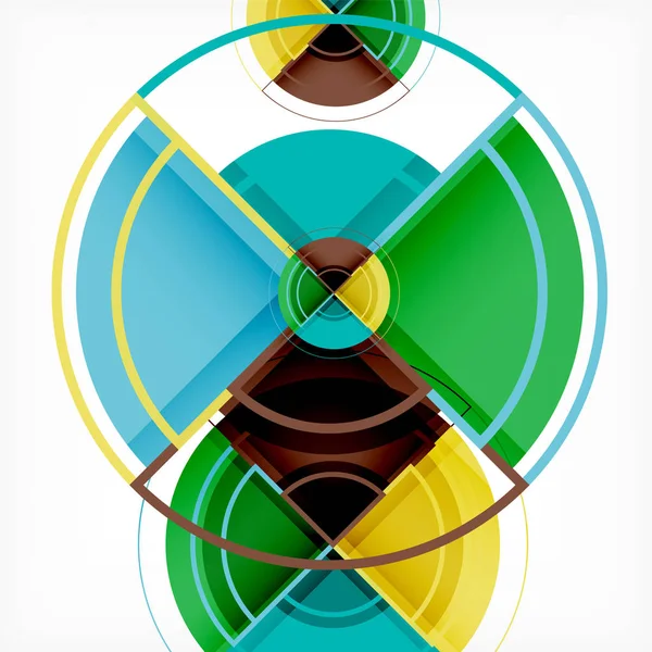 Cerchi creativi sfondo geometrico astratto con effetto 3d — Vettoriale Stock