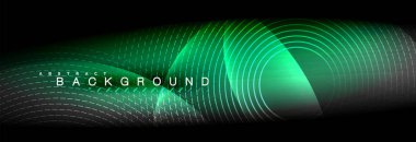 Vektör bulanık neon parlayan çevreler akan ve sıvı kavramı, enerji magic fantastik arka plan ışık