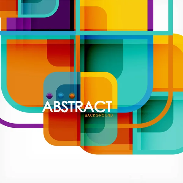 Abstracte achtergrond, vierkant vormen geometrische compositie — Stockvector