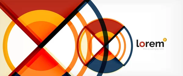 Cirkel abstrakt bakgrund, ljusa färgglada runda geometriska former — Stock vektor