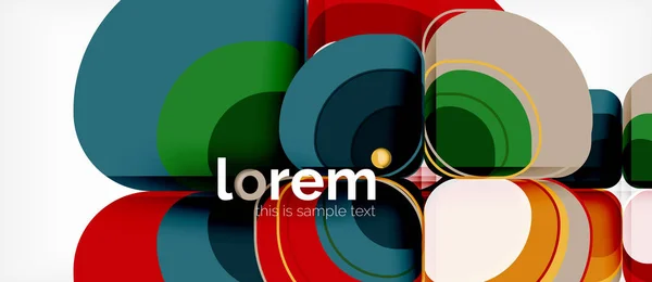 Abstract achtergrond - samenstelling van de geometrische veelkleurige ronde vormen. Trendy abstract lay-out sjabloon voor bedrijfs- of technologie-presentatie — Stockvector