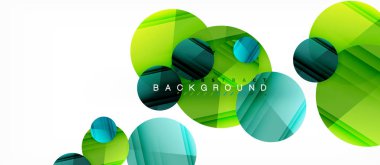 Parlak renkli daireler arka plan, modern geometrik tasarım soyut