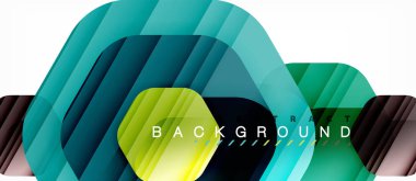 Parlak renk altıgen yanarak bahislerin doğru modern kompozisyon arka plan, parlak cam tasarımı