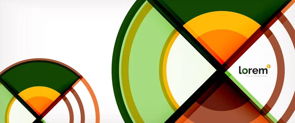 Cercle fond abstrait, lumineux formes géométriques rondes colorées — Image vectorielle