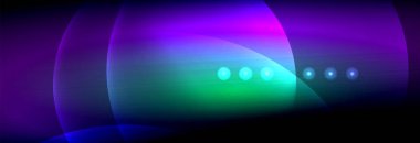 Vektör bulanık neon parlayan çevreler akan ve sıvı kavramı, enerji magic fantastik arka plan ışık