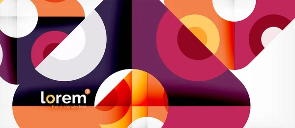Forme geometriche colorate composizione sfondo astratto. Design dinamico minimo — Vettoriale Stock