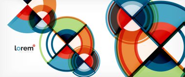 Daire arka plan, parlak renkli yuvarlak geometrik şekiller