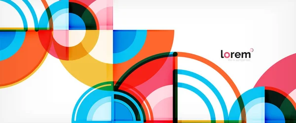 Cerchio sfondo astratto, luminoso forme geometriche rotonde colorate — Vettoriale Stock