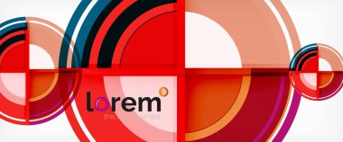 Arka plan, renkli yuvarlak şekiller gölge efektleri ile modern daireler geometrik soyut