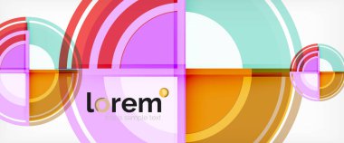 Arka plan, renkli yuvarlak şekiller gölge efektleri ile modern daireler geometrik soyut