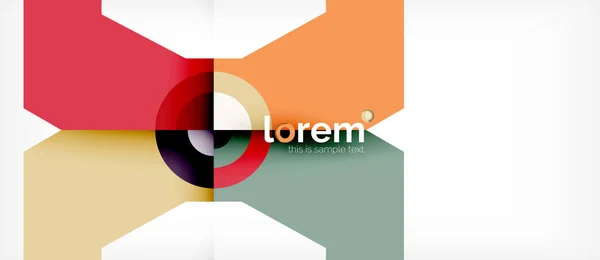 Geometric colorful shapes composition abstract background. Minimal dynamic design — Stock Vector