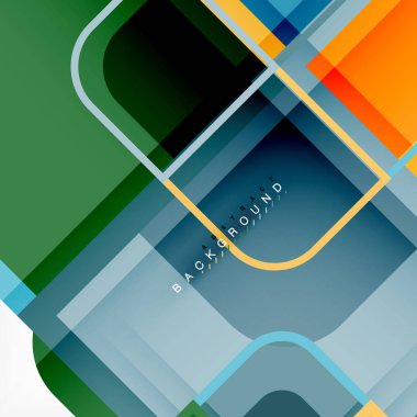 Arka plan, kare geometrik kompozisyon şekiller.