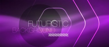 Siyah ve parlak renkli çizgiler neon tasarım, magin techno şablon arka plan