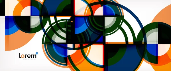 Círculo fundo abstrato, brilhante colorido redondo formas geométricas —  Vetores de Stock