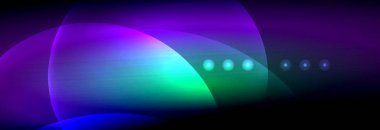 Vektör bulanık neon parlayan çevreler akan ve sıvı kavramı, enerji magic fantastik arka plan ışık