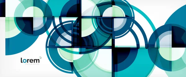 Kreis abstrakter Hintergrund, helle bunte runde geometrische Formen — Stockvektor
