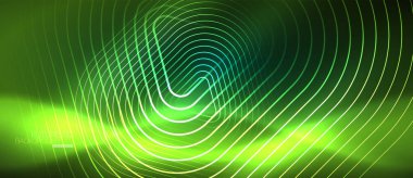 Soyut çizgilerle parlak neon ışıkları arka planını renklendirin