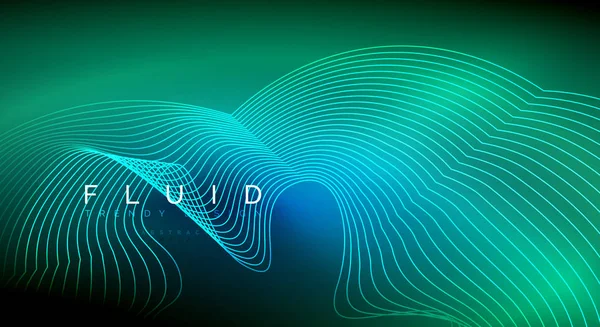 Digital fließende Wellenteilchen abstrakter Hintergrund — Stockvektor