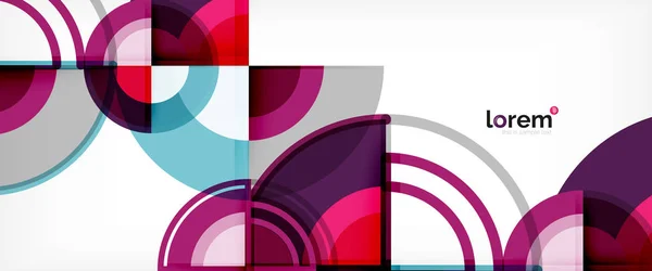 Cerchio sfondo astratto, luminoso forme geometriche rotonde colorate — Vettoriale Stock