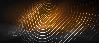 Koyu siyah arka plan ile neon renkler ve çizgiler