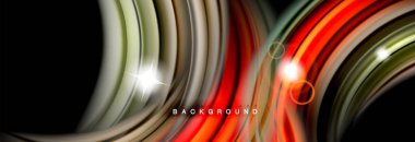 Renk dalgalar siyah, sıvı akan şekillerdeki karıştırma