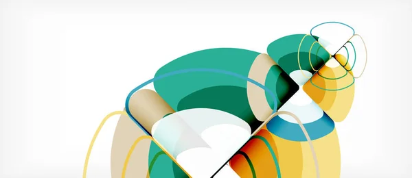 Círculos y triángulos de fondo abstracto geométrico. Plantilla de diseño abstracto de moda para presentación de negocios o tecnología o portada de folleto web, papel pintado — Vector de stock