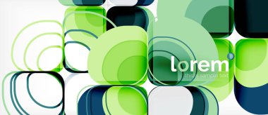 Arka plan - geometrik çok renkli yuvarlak şekiller kompozisyon. Trendy soyut düzeni şablonu için iş veya teknoloji sunumu