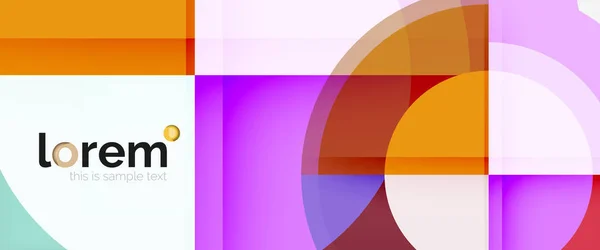 现代几何圆圈抽象背景, 彩色圆形形状与阴影效果 — 图库矢量图片