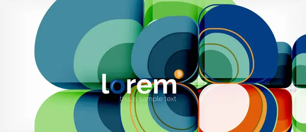 Abstract achtergrond - samenstelling van de geometrische veelkleurige ronde vormen. Trendy abstract lay-out sjabloon voor bedrijfs- of technologie-presentatie — Stockvector