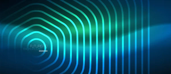 Neon izzó vonalak, mágikus energia hely kék fény koncepció, absztrakt háttér háttérkép tervezés — Stock Vector