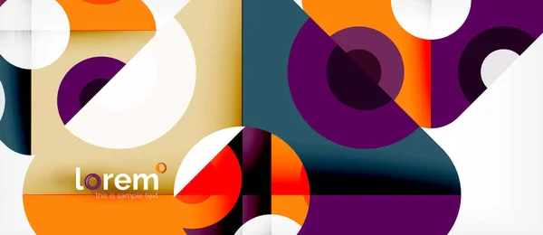 Formas geométricas coloridas composición fondo abstracto. Diseño dinámico mínimo — Archivo Imágenes Vectoriales