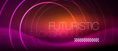 Neon parlayan techno hatları, yüksek teknoloji fütüristik arka plan şablonu kare şekilleri ile