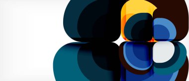 Arka plan - geometrik çok renkli yuvarlak şekiller kompozisyon. Trendy soyut düzeni şablonu için iş veya teknoloji sunumu