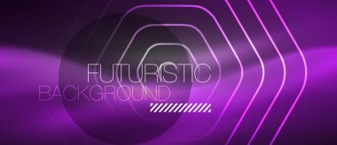 Siyah ve parlak renkli çizgiler neon tasarım, magin techno şablon arka plan