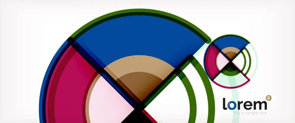 Круглый Абстрактный Фон Яркие Красочные Круглые Геометрические Фигуры Векторная Иллюстрация — стоковый вектор