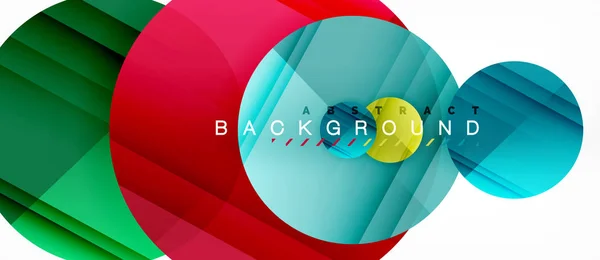 Círculos coloridos brilhantes fundo abstrato, design geométrico moderno — Vetor de Stock