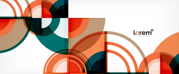 Cercle fond abstrait, lumineux formes géométriques rondes colorées — Image vectorielle