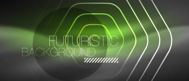 Siyah ve parlak renkli çizgiler neon tasarım, magin techno şablon arka plan