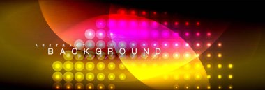 Vektör bulanık neon parlayan çevreler akan ve sıvı kavramı, enerji magic fantastik arka plan ışık