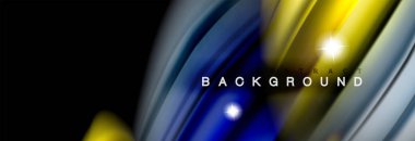 Karıştırma sıvı renk dalgalar siyah akan arka plan soyut tasarım