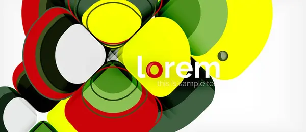 Abstract achtergrond - samenstelling van de geometrische veelkleurige ronde vormen. Trendy abstract lay-out sjabloon voor bedrijfs- of technologie-presentatie — Stockvector