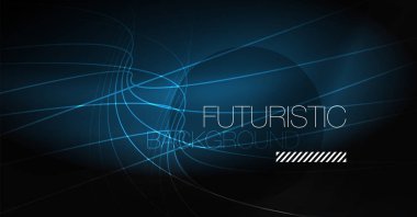 Dijital teknoloji arka plan - neon geometrik tasarım. Soyut parlak çizgiler. Renkli techno arka plan. Fütüristik şekli.