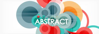 Soyut renkli geometrik kompozisyon - çok renkli daire arka plan