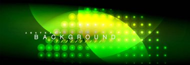 Vektör bulanık neon parlayan çevreler akan ve sıvı kavramı, enerji magic fantastik arka plan ışık