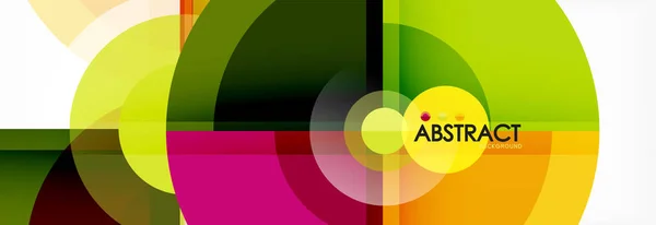 Fond abstrait - cercles multicolores, design géométrique minimal tendance — Image vectorielle