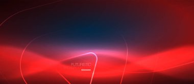 Neon parlayan techno hatları, yüksek teknoloji fütüristik arka plan şablonu geometrik şekillerle