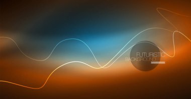 Soyut parlak glowinng renk dalga tasarım öğesi üzerinde koyu arka plan - bilim ya da teknoloji kavramı